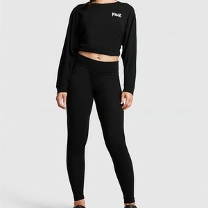 VS PINK Cotton mid-rise fold over Leggings